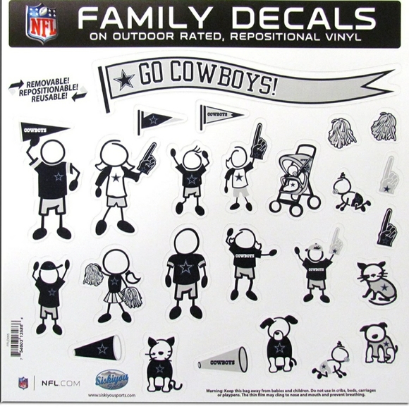 Dallas Cowboys Family Car Decals - Picture 1 of 2